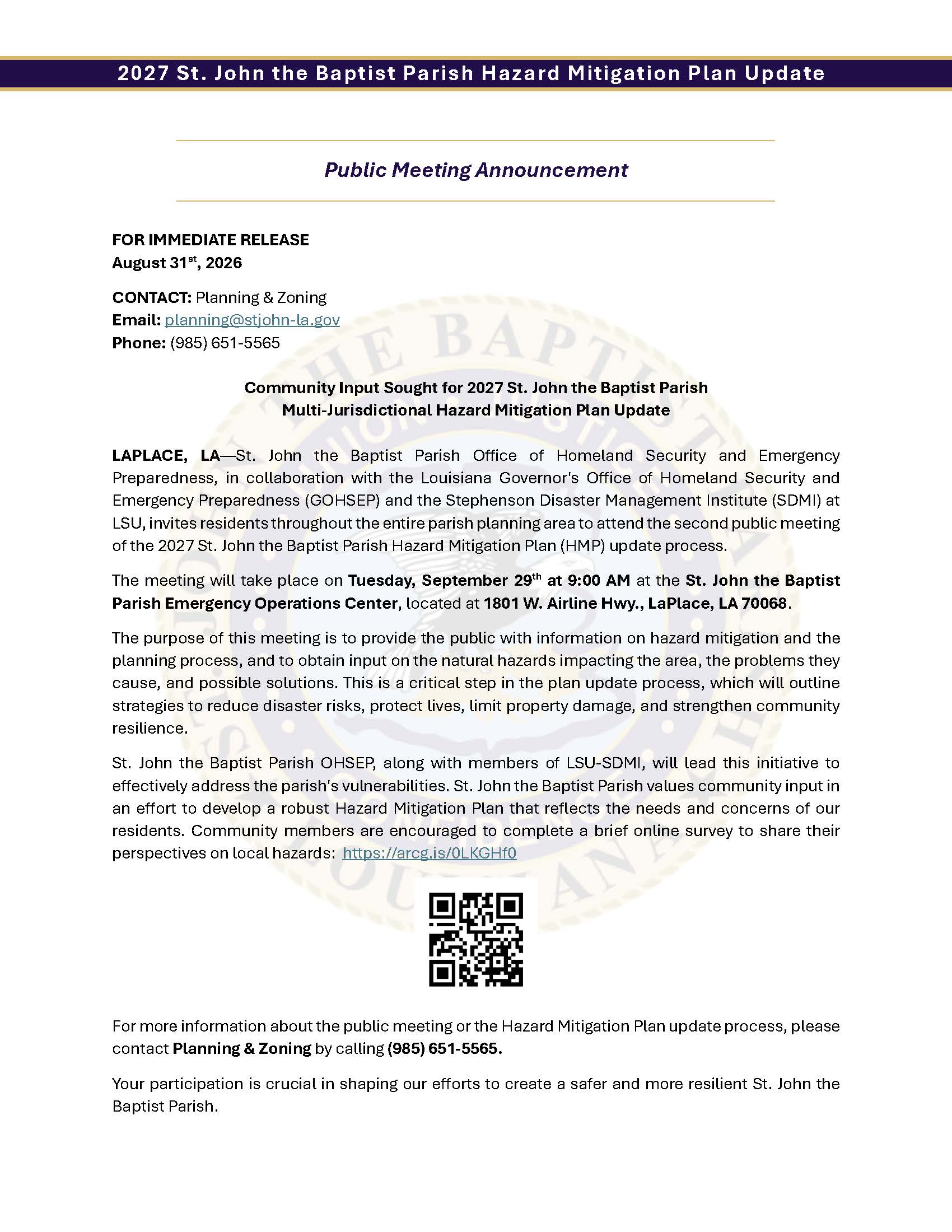 St. John the Baptist Parish Public Information Meeting Announcement.jpg